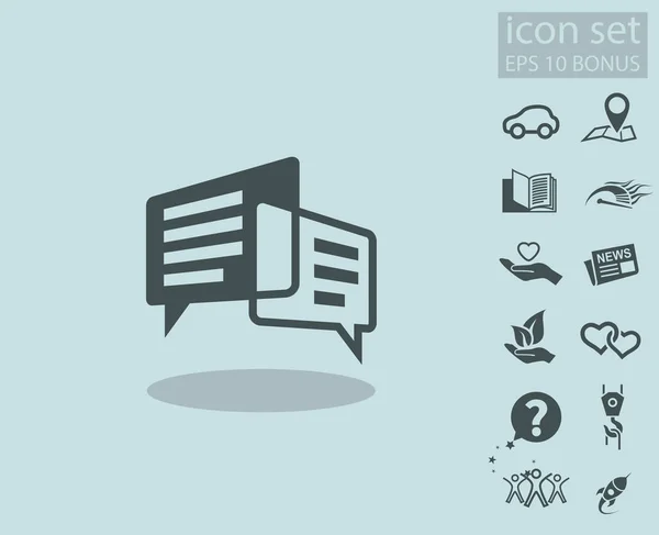 Ikona zprávy nebo chat a další ikony — Stockový vektor