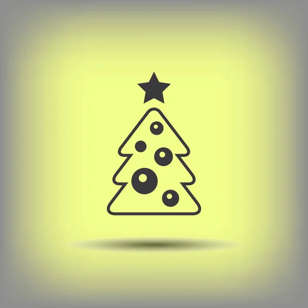 Pittogramma dell'albero di Natale moderno decorato — Vettoriale Stock