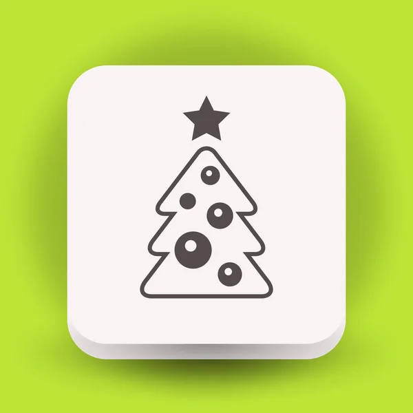Pictograph van ingerichte moderne kerstboom — Stockvector
