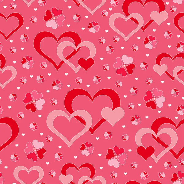 Romantic seamless pattern with hearts — Stock Vector