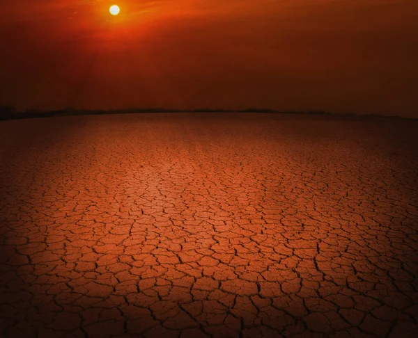 earth desert terrain with sky, Soil crack