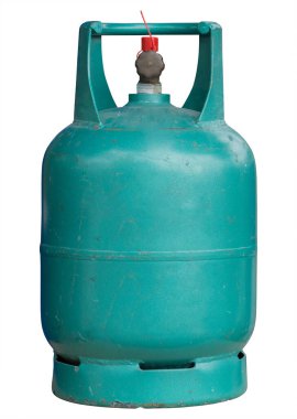 Gaz tankı beyaz arkaplanda izole edildi, kırpma yolu