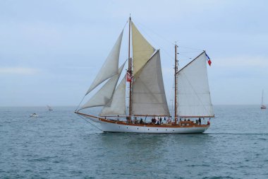 Sail boat in mediterranean sea, France clipart