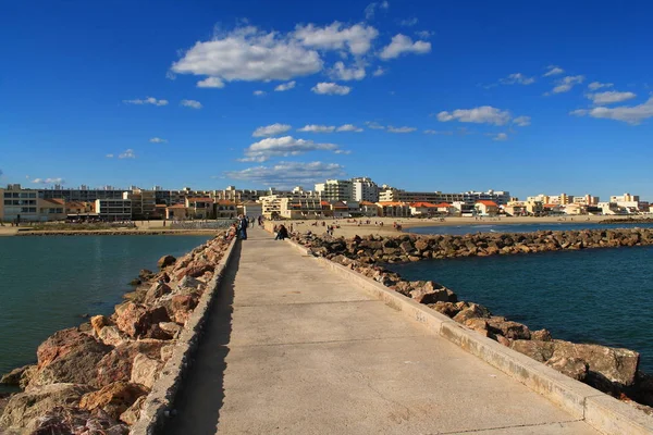 Carnon-Plage, přímořské letovisko v jižní části Montpellier — Stock fotografie