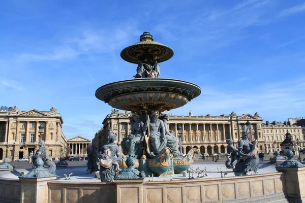 Фонтан Площадь Конкорда Главных Площадях Парижа — стоковое фото