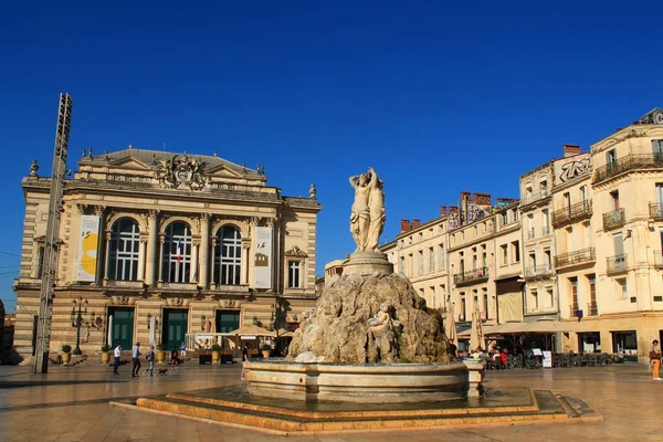 Komedie plein van Montpellier, Frankrijk — Stockfoto