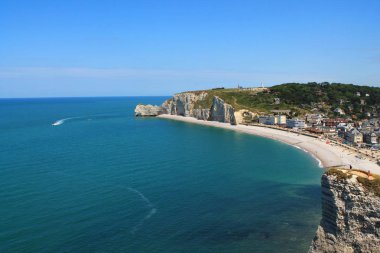 Uçurum ve plaj, Etretat, Fransa