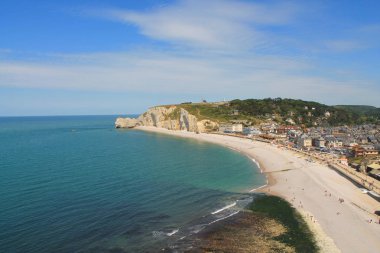 Uçurum ve plaj, Etretat, Fransa