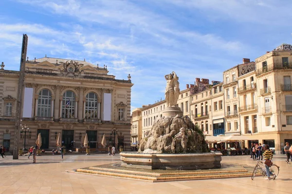 Komedie náměstí v Montpellier, Francie — Stock fotografie