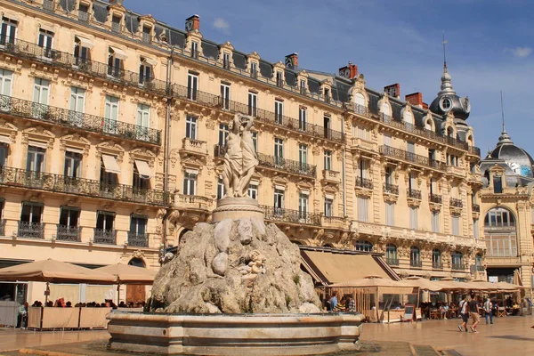 Komedie plein in Montpellier, Frankrijk — Stockfoto