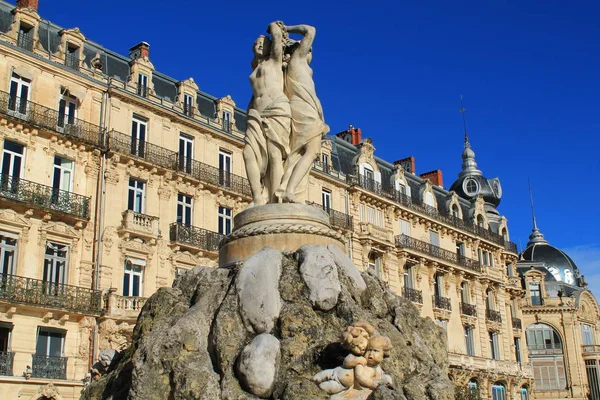 Komedie plein in Montpellier, Frankrijk — Stockfoto