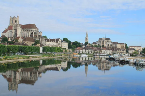 Auxerre Staden För Konst Och Historia Och Huvudstad Departementet Yonne — Stockfoto