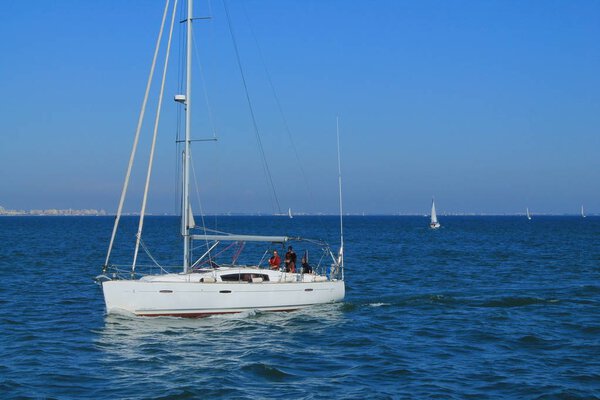 Sail boat in mediterranean sea, France