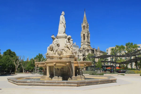 Fuente Pradier Nimes Francia — Foto de Stock