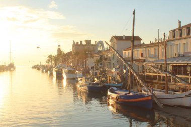Grau du Roi, occitanie bölge Fransa'nın kıyısında bir tatil