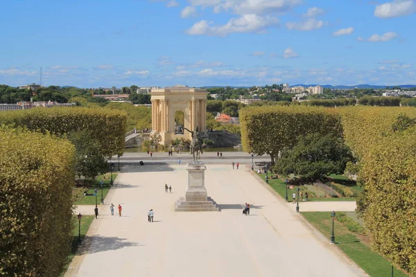 Montpellier Deki Peyrou Bahçesi Herault Fransa — Stok fotoğraf