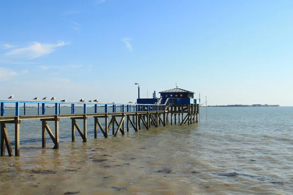 Cabine Pesca Carrelet Perto Rochelle França — Fotografia de Stock