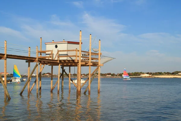 Fischerhütte Und Carrelet Bei Rochelle Frankreich — Stockfoto