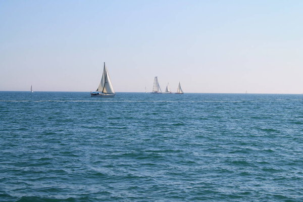 Sail boat in mediterranean sea, France