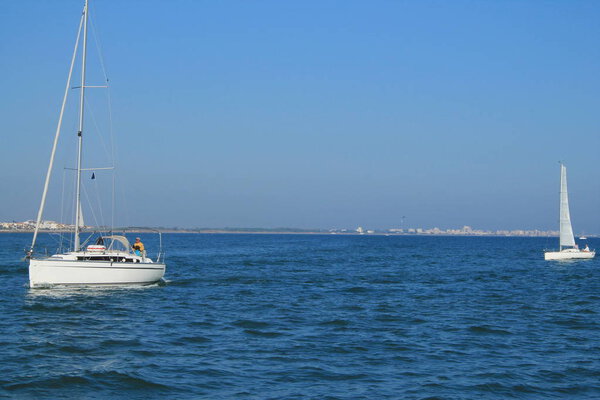 Sail boat in mediterranean sea, France