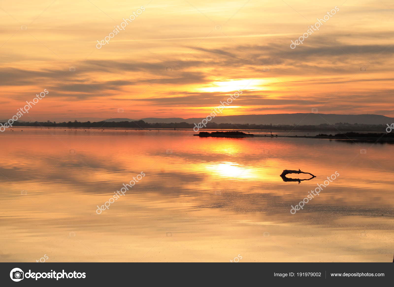 Magnifique Coucher Soleil Camargue France Photographie