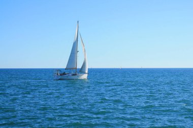 Sail boat in mediterranean sea, France clipart