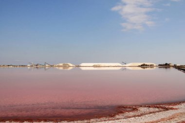 Şaşırtıcı Aigues Mortes tuz bataklığı, Camargue, Fransa