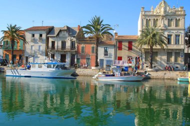 Balık tutma Grau bağlantı noktası du roi, occitanie bölge Fransa'nın kıyısında bir sahil beldesi