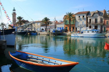 Fishing port of Grau du roi, a seaside resort on the coast of occitanie region in France clipart