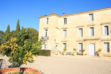 Montpellier, Occitanie bölgesi, Güney Fransa yakınındaki Botanik Bahçe Flaugergues Kalesi