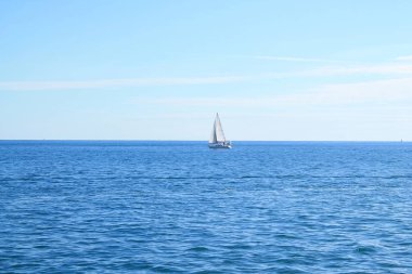 Sail boat in mediterranean sea, France clipart