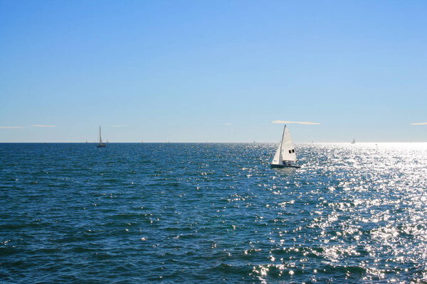 Sail boat in mediterranean sea, France