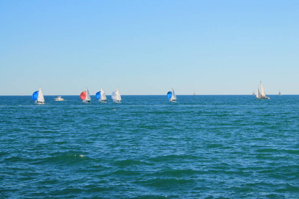 Sail boat in mediterranean sea, France