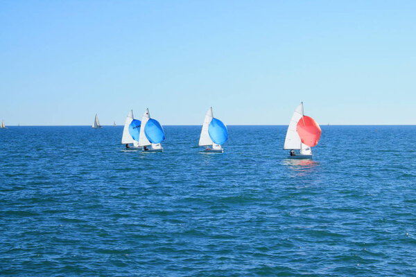 Sail boat in mediterranean sea, France