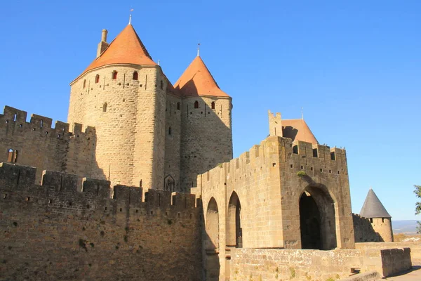 Carcassonne Befäst Fransk Stad Departementet Aude Franska Den Regionen Occitanie — Stockfoto