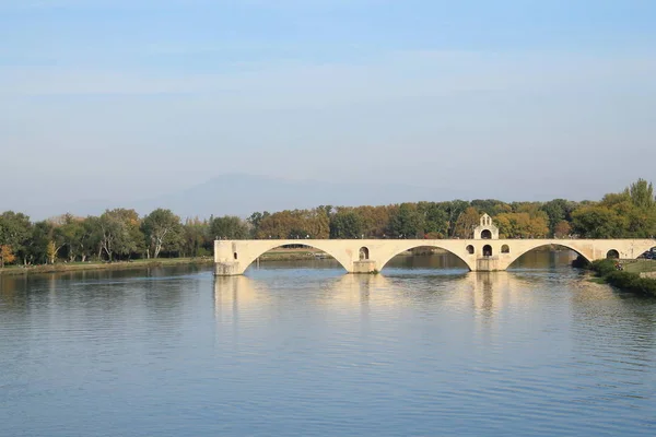 Avignon Cidade Sudeste França Departamento Vaucluse Margem Esquerda Rio Ródano — Fotografia de Stock