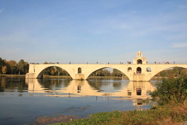 Avignon Vaucluse Rhone Nehri Nin Sol Yakasında Bölümü Güneydoğu Fransa — Stok fotoğraf