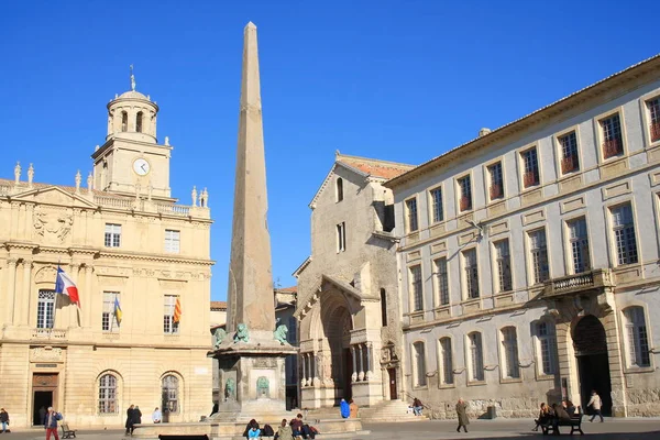 Plaza República Lugar Céntrico Histórico Corazón Arles Francia — Foto de Stock