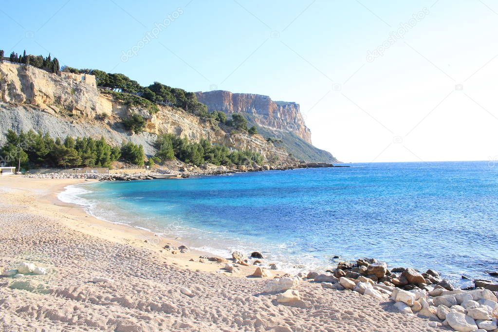 Cassis, a seaside resort situated on the Mediterranean coast in the east of Marseille, France