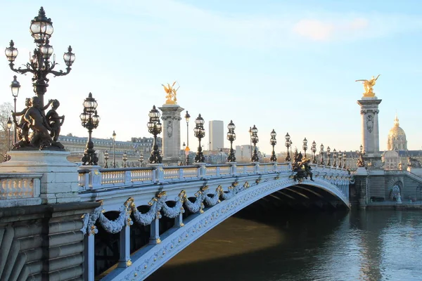 Ponte Alexandre Senna Parigi Capitale Città Più Popolosa Della Francia — Foto Stock