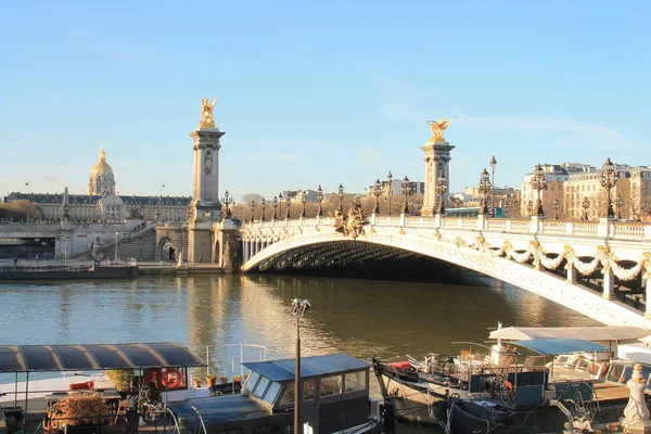 Puente Alexandre Río Sena París Capital Ciudad Más Poblada Francia —  Fotos de Stock