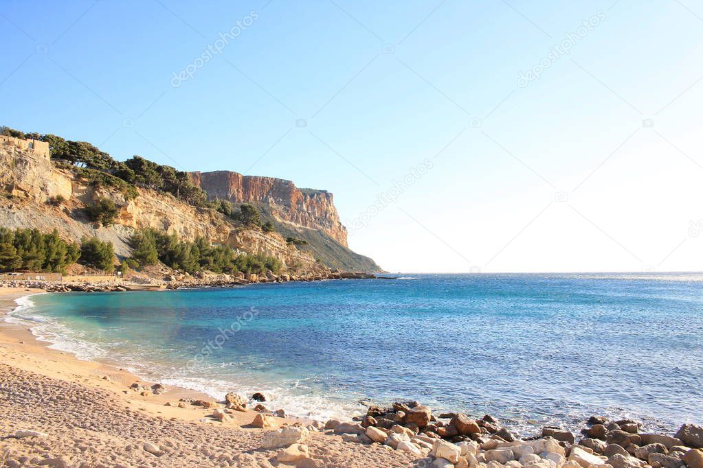 Cassis, a seaside resort situated on the Mediterranean coast in the east of Marseille, France