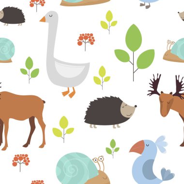 pattern with different animals clipart