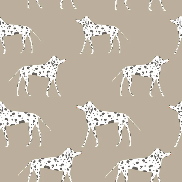 Seamless pattern with cartoon dalmatians — Stock Vector