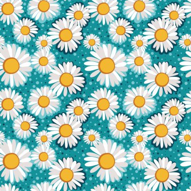  güzel chamomiles ile Seamless Modeli. 