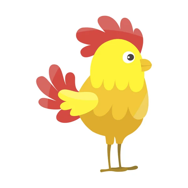 Illustration avec poulet mignon — Image vectorielle