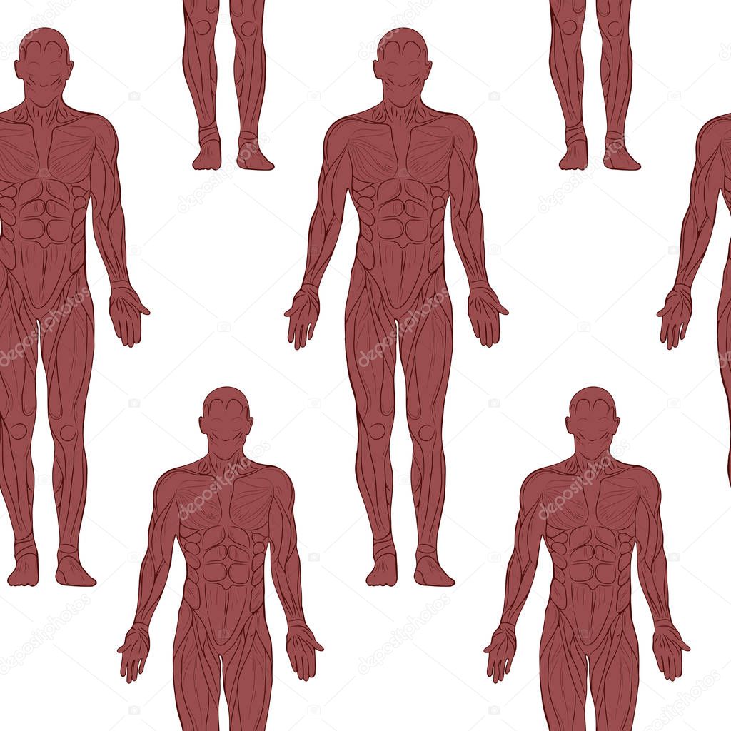 pattern with silhouettes of human body
