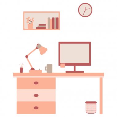 çalışma alanı ile düz illüstrasyon