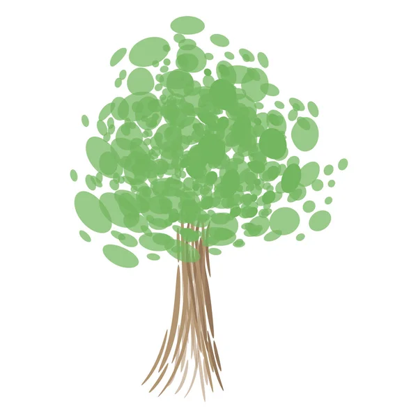 Abstrakter Baum mit fliegenden Blättern — Stockvektor