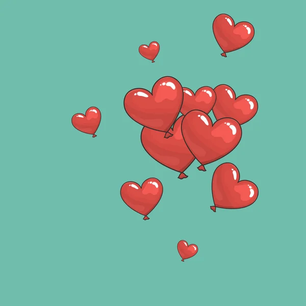 Card with heart balloons — Stock Vector